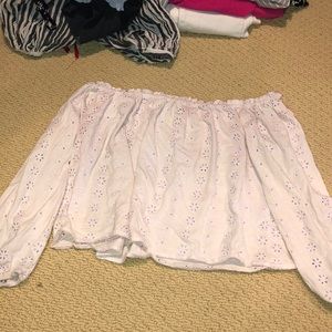 Brandy meliville off the shoulder crop top